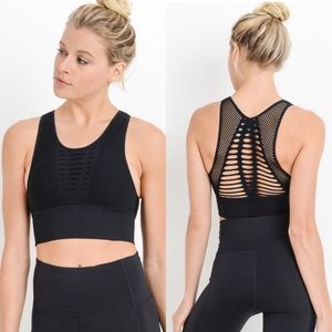 NWT- Laser Cut Sports Bra- Black- RESTOCK